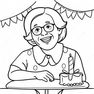 Happy Birthday Grandma Coloring Pages