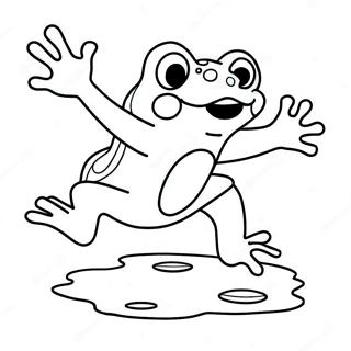 Colorful Frog Jumping Coloring Page 106129-43569