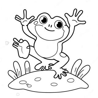 Colorful Frog Jumping Coloring Page 106129-43570