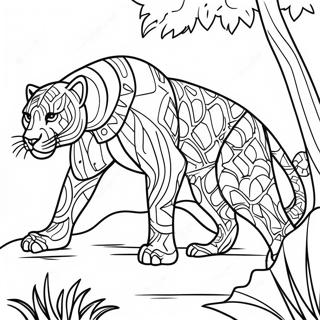 Elegant Black Panther Stalking Coloring Page 106157 43600