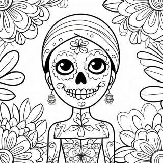 Gangsta Sugar Skull Girl Coloring Pages