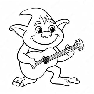 Floyd The Troll Playing Guitar Coloring Page 106336-43729