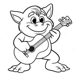 Floyd The Troll Playing Guitar Coloring Page 106336-43730