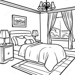 Realistic Bedroom Coloring Pages