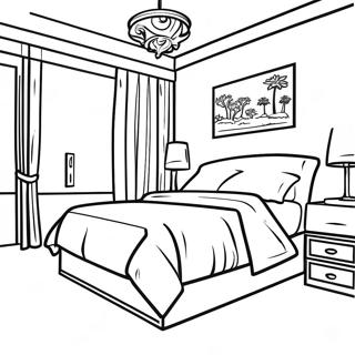 Modern Realistic Bedroom Coloring Page 106466 43833