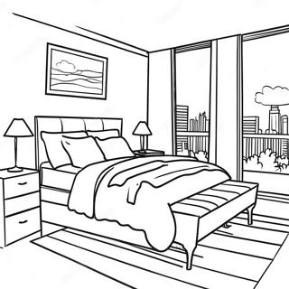 Modern Realistic Bedroom Coloring Page 106466 43834