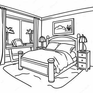 Spacious Realistic Bedroom Coloring Page 106467 43840