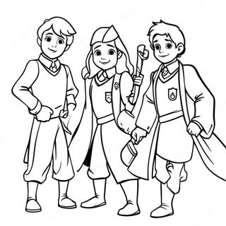 Brave Gryffindor Students Coloring Page 106516-43870