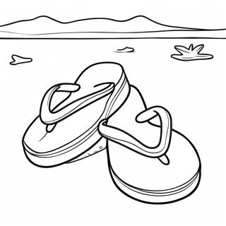 Colorful Flip Flops On The Beach Coloring Page 106643-43971