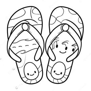 Funny Flip Flops With Faces Coloring Page 106646-43981