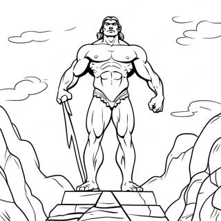 Giant Goliath Towering Over David Coloring Page 106670 43995