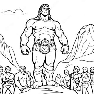 Giant Goliath Towering Over David Coloring Page 106670 43996