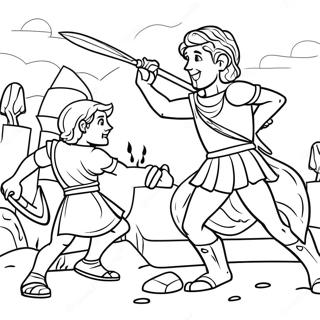 Epic Battle Of David And Goliath Coloring Page 106672-44003