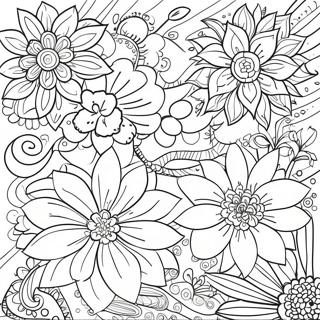 Vibrant Floral Patterns Mothers Day Coloring Page 106774-44081