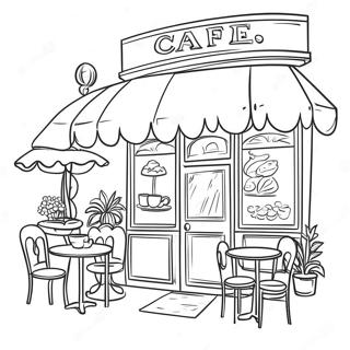 Charming Vintage Cafe Coloring Page 106876-44163