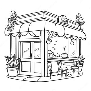 Charming Vintage Cafe Coloring Page 106876-44164