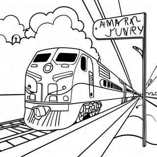 Colorful Amtrak Train Journey Coloring Page 106924-44191