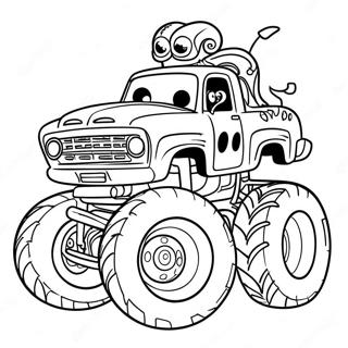 Funny Monster Truck Coloring Page 107157-44386