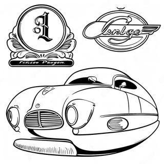 Vintage Car Logo Coloring Page 107180-44398