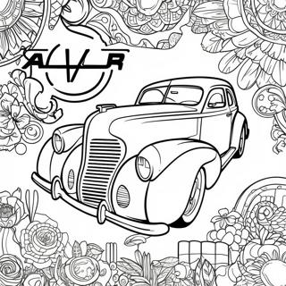Vintage Car Logo Coloring Page 107180-44400