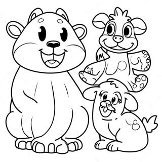 Cheerful Animals Coloring Page 107206-44422