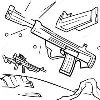 Epic Fortnite Gun Battle Coloring Page 107229-44433