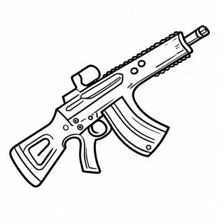 Colorful Fortnite Assault Rifle Coloring Page 107230 44438