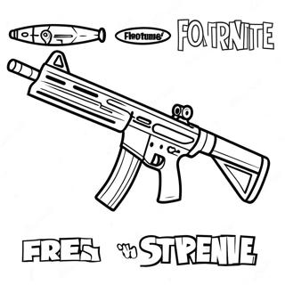 Colorful Fortnite Assault Rifle Coloring Page 107230 44439