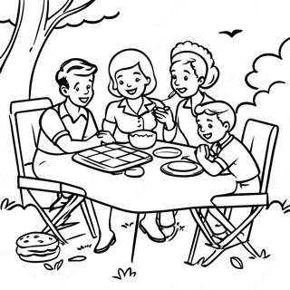 1950s Family Picnic Coloring Page 107309-44505