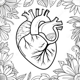 Colorful Heart Anatomy Coloring Page 107437 44597