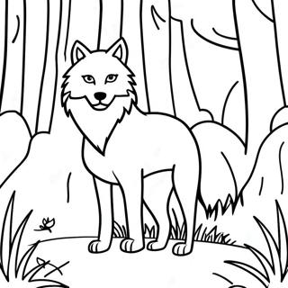 Majestic Timberwolves In The Forest Coloring Page 107461-44613