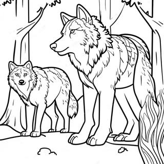 Majestic Timberwolves In The Forest Coloring Page 107461-44614