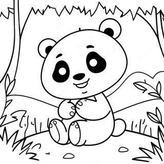 Playful Mimi Panda In The Forest Coloring Page 107540-44684