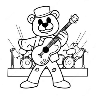 Glamrock Freddy In Concert Coloring Page 107593 44725