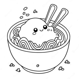 Cute Ramen Noodle Coloring Page 107615-44733