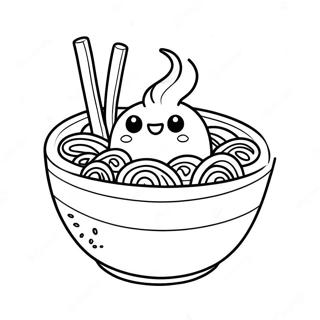 Cute Ramen Noodle Coloring Page 107615-44735