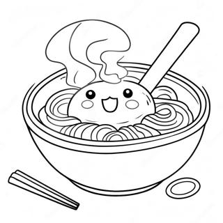 Cute Ramen Noodle Coloring Page 107615-44736