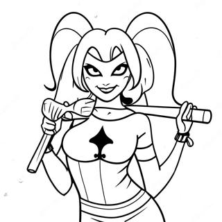 Harley Quinn With Her Mallet Coloring Page 107669-44786