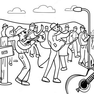 Country Music Festival Scene Coloring Page 107692-44793