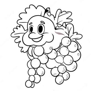 Cute Cartoon Grapes Coloring Page 107796-44883
