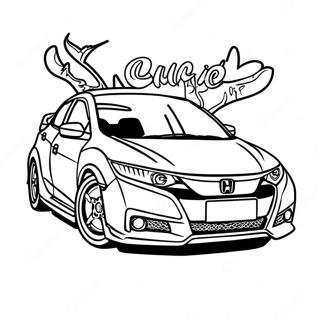 Honda Civic Sports Car Coloring Page 107897-44953