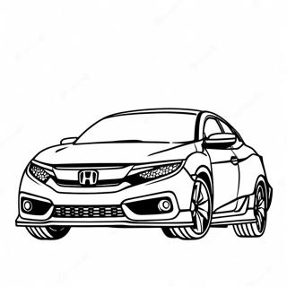 Honda Civic Sports Car Coloring Page 107897-44954