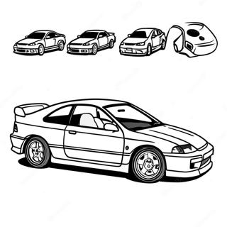 Honda Civic Sports Car Coloring Page 107897-44955