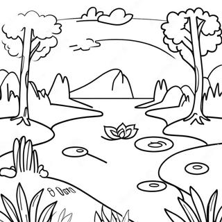 Mindful Wellness Nature Scene Coloring Page 107923-44979