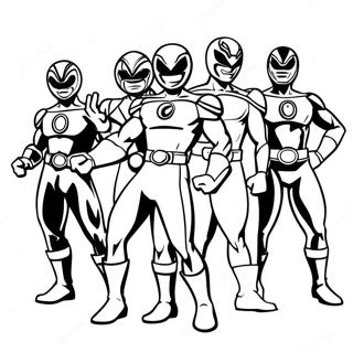 Mighty Morphin Power Rangers Team Coloring Page 10792-1130