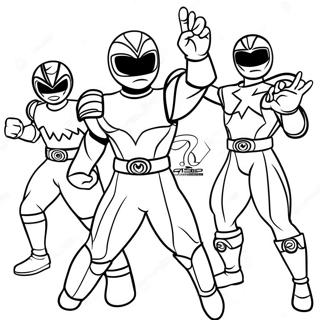 Mighty Morphin Power Rangers Team Coloring Page 10792-1131