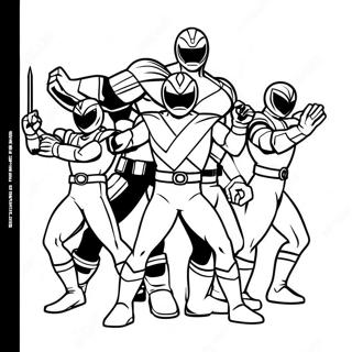 Mighty Morphin Power Rangers Team Coloring Page 10792-1132