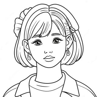 Cute Korean K Pop Idol Coloring Page 107975-45022