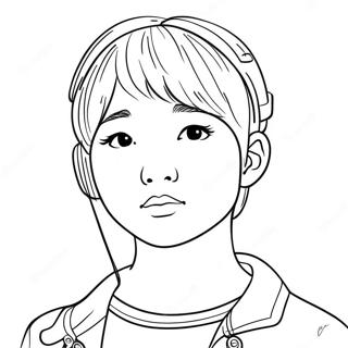 Cute Korean K Pop Idol Coloring Page 107975-45023