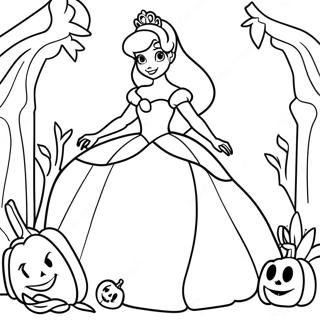 Disney Princess Halloween Coloring Pages